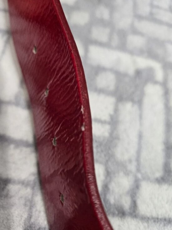Vintage Twiggy Firenze Red Patent Leather Wide Belt Gold Buckle main image 8
